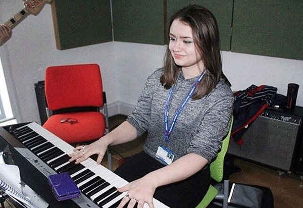 Emily Walsh at the keyboard