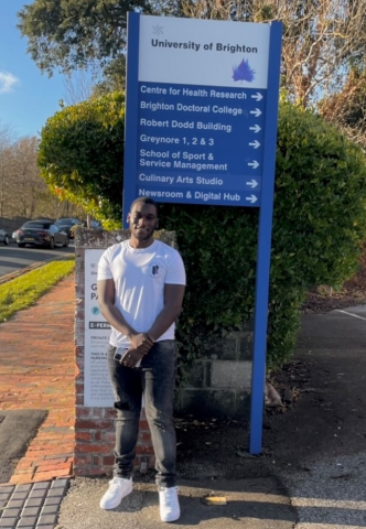 Former Health & Social Care student Jason Aduobi is studying Physiotherapy at Brighton Uni