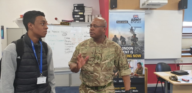 Employability Week: British Army Reserves visit Protective Services students