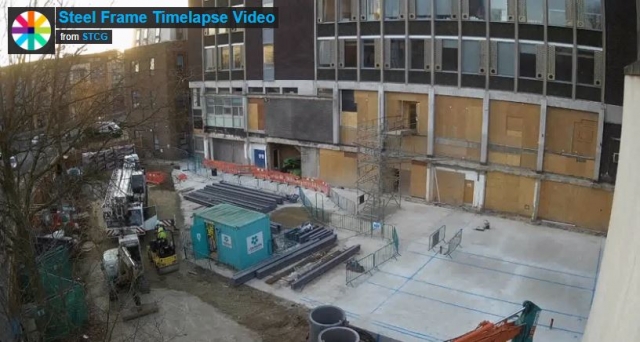 Steel frame timelapse video - Kingston Hall Road remodelling project 