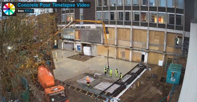 Concrete pour timelapse video - Kingston Hall Road remodelling project