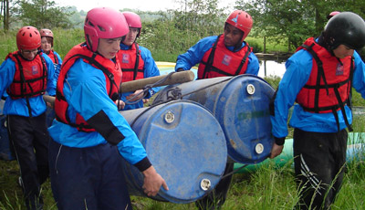 Students performing a practice rescue